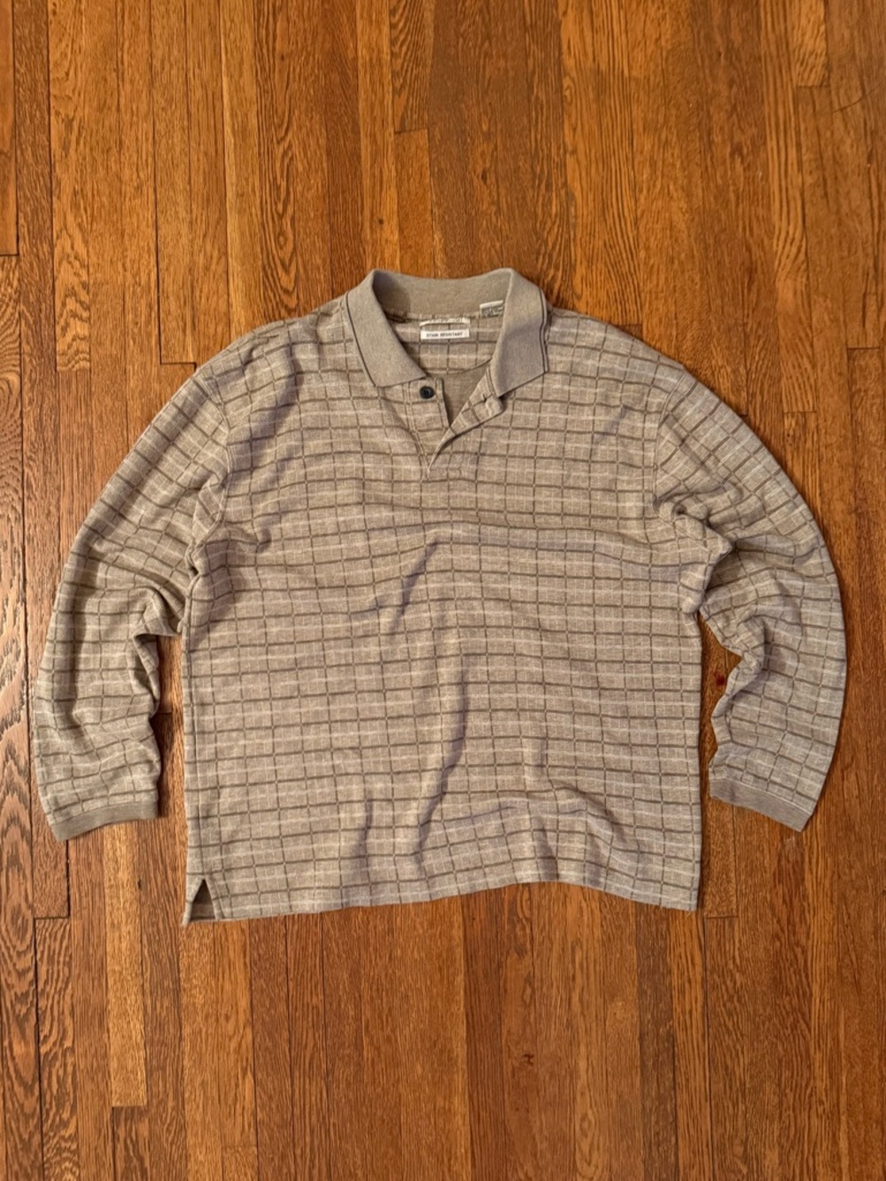 Vintage Ron Chereskin Patterned Long Sleeve Polo